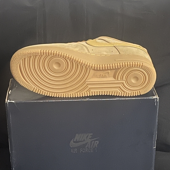 Men's Nike Air Force One '07 WB Low Flax/Wheat-Gum Light Brown AF1 New - Picture 5 of 6